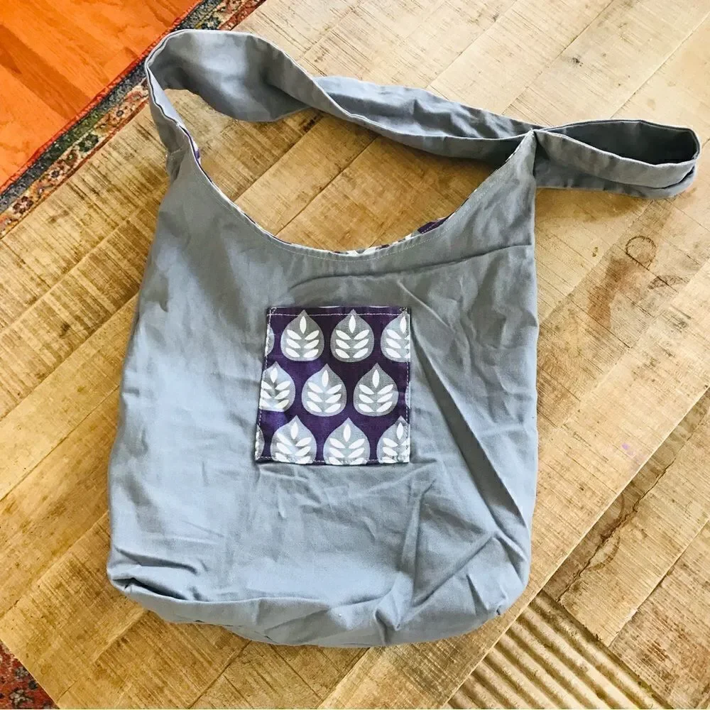 CatBirdBaby | new with tags | purple crossover reversible satchel carryall bag